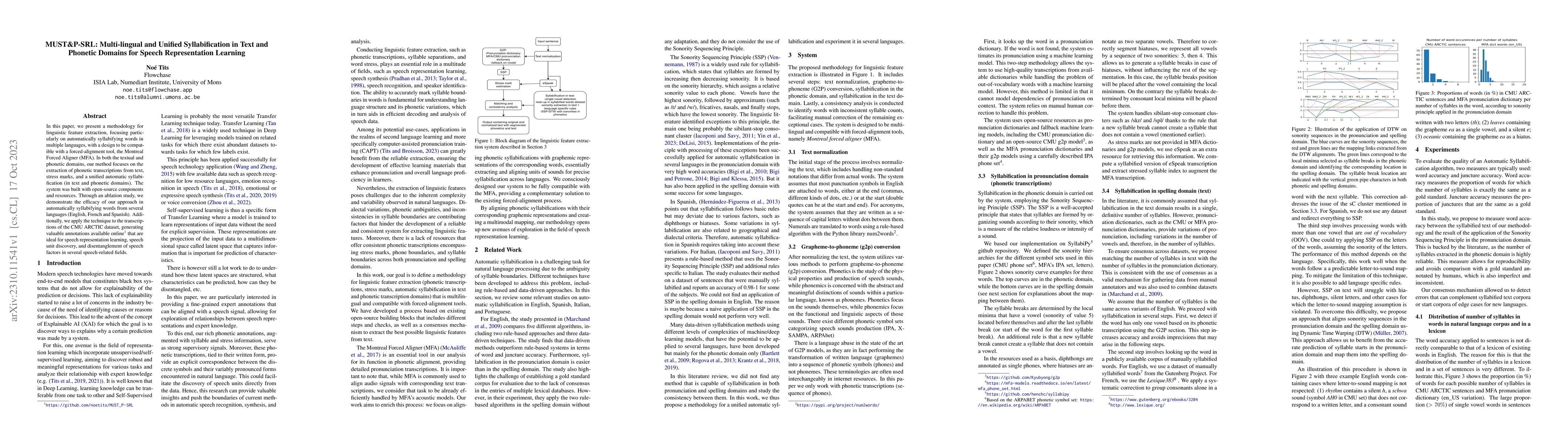 Thumbnail for MUST&P-SRL: Multi-lingual and Unified Syllabification in Text and
  Phonetic Domains for Speech Representation Learning