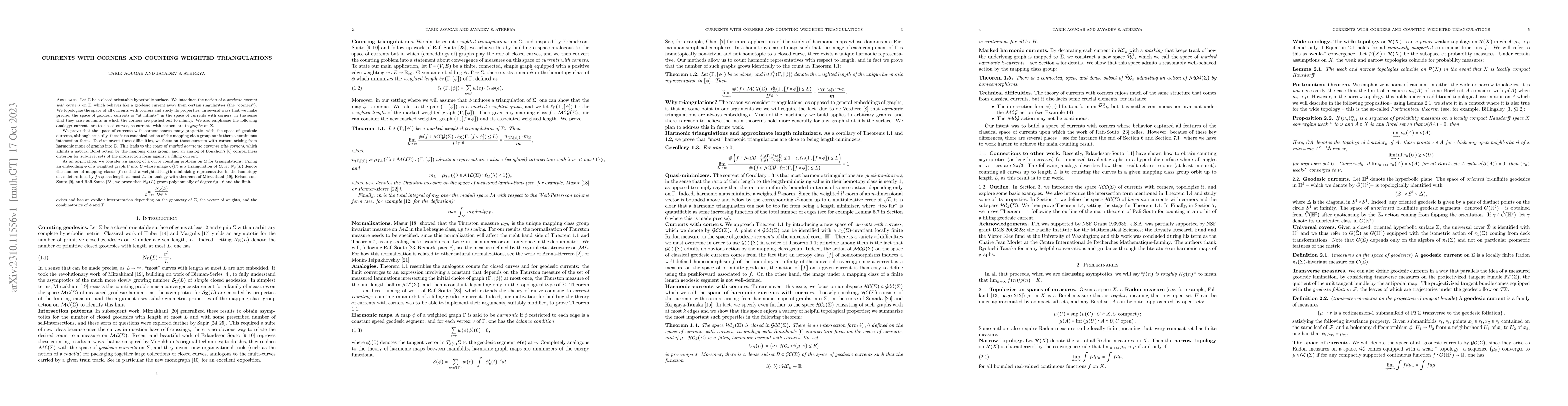 Thumbnail for Currents with corners and counting weighted triangulations