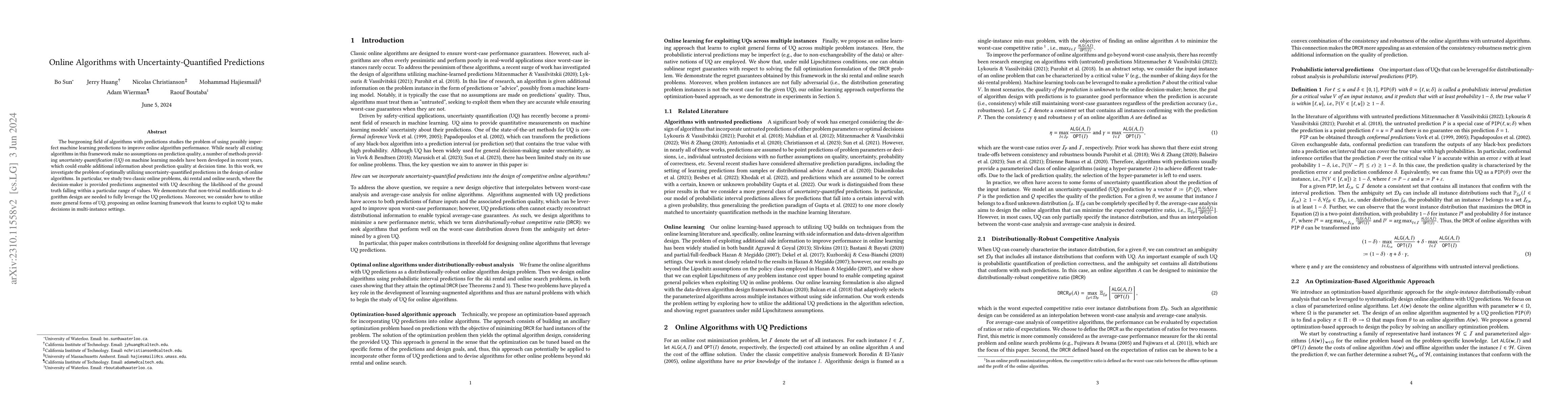 Thumbnail for Online Algorithms with Uncertainty-Quantified Predictions