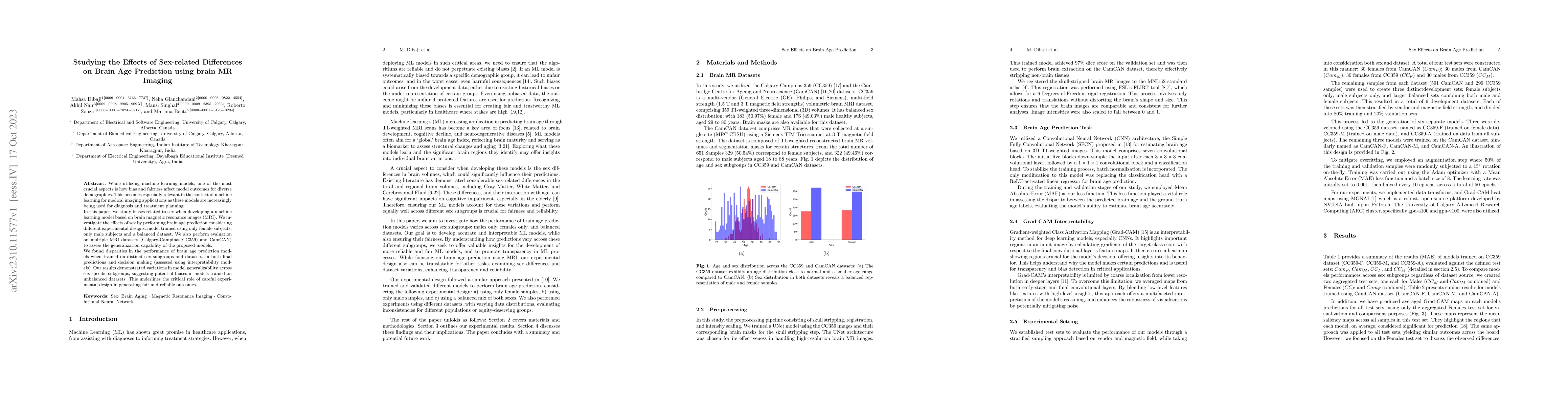 Thumbnail for Studying the Effects of Sex-related Differences on Brain Age Prediction
  using brain MR Imaging