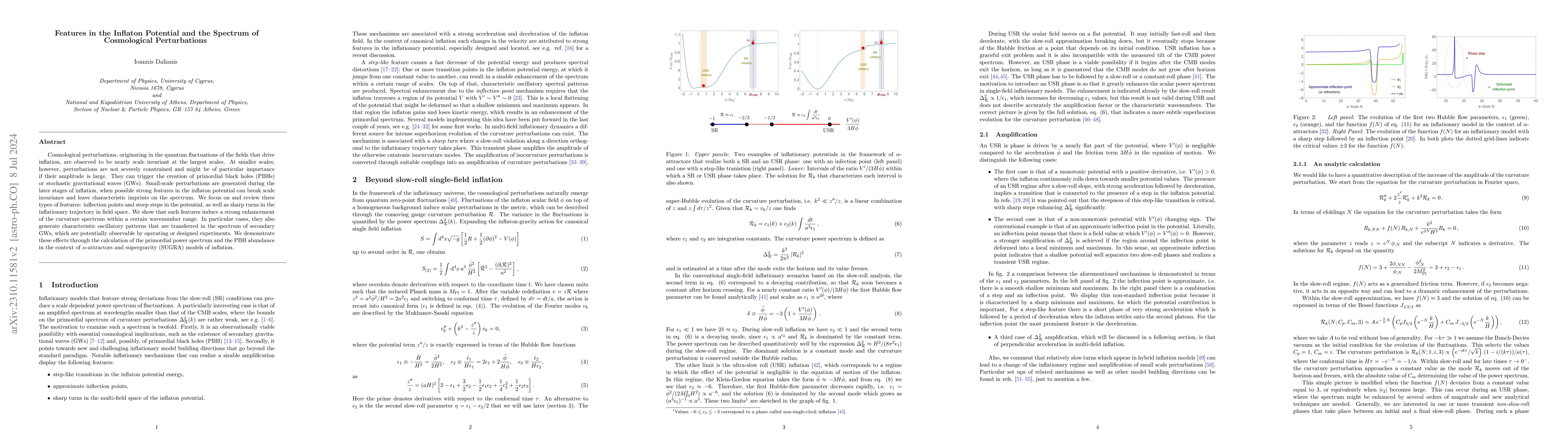 Thumbnail for Features in the Inflaton Potential and the Spectrum of Cosmological
  Perturbations