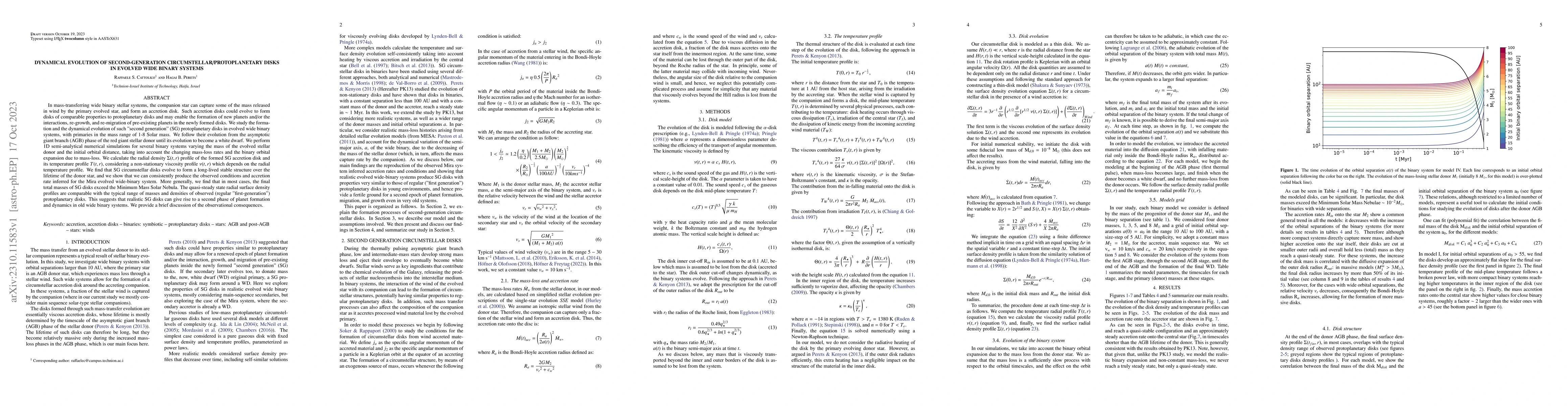 Thumbnail for Dynamical evolution of second-generation circumstellar/protoplanetary
  disks in evolved wide binary systems