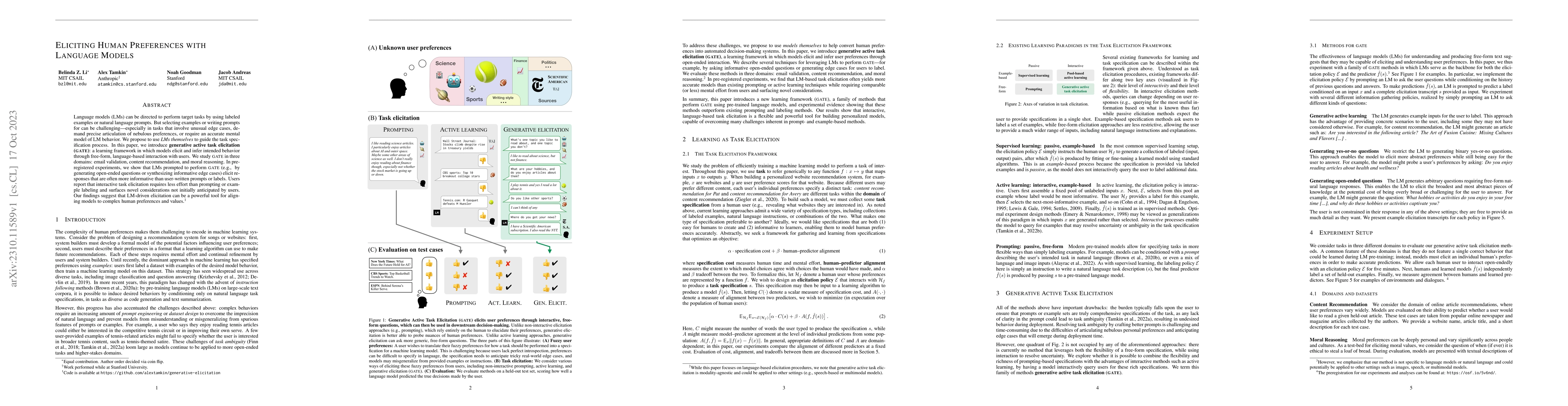 Thumbnail for Eliciting Human Preferences with Language Models