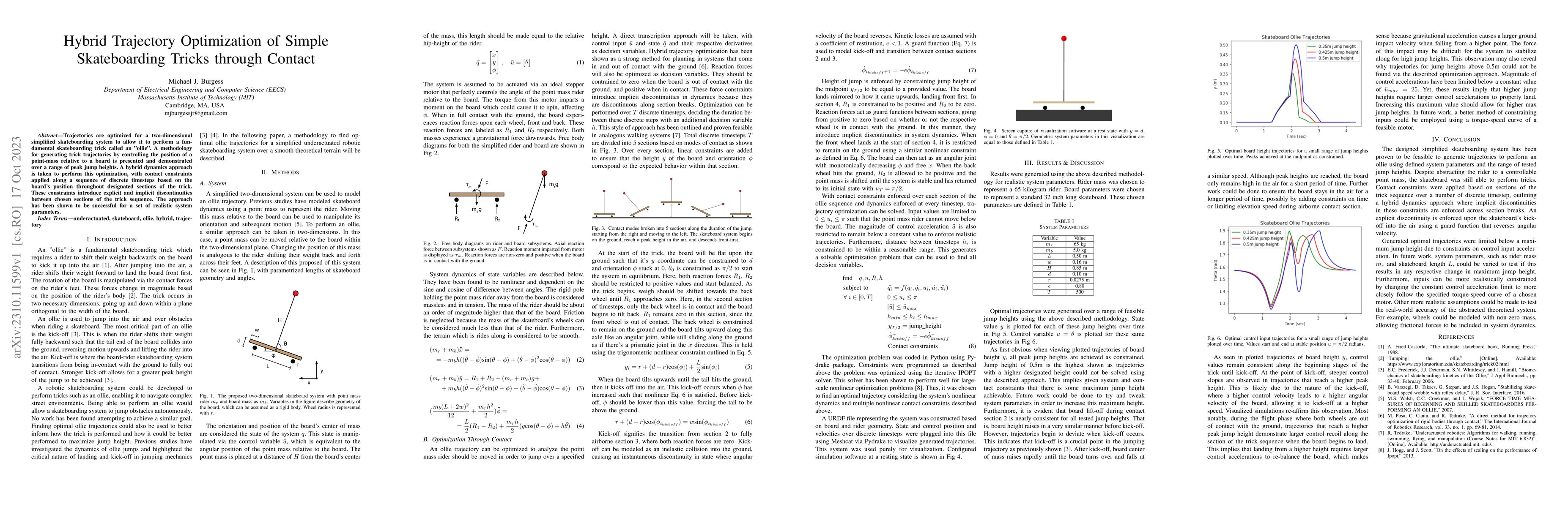 Thumbnail for Hybrid Trajectory Optimization of Simple Skateboarding Tricks through
  Contact