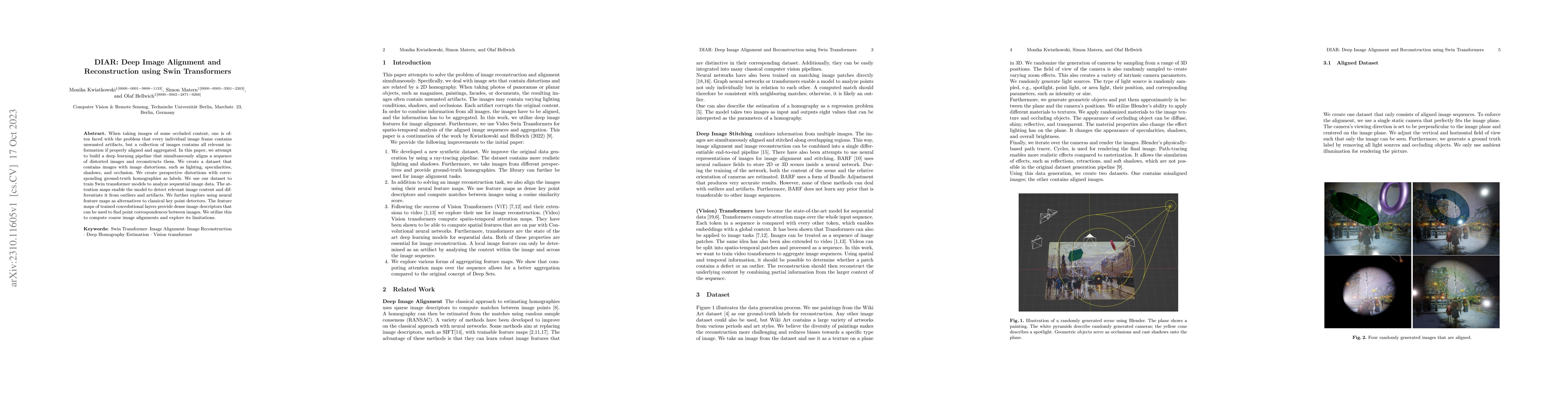 Thumbnail for DIAR: Deep Image Alignment and Reconstruction using Swin Transformers