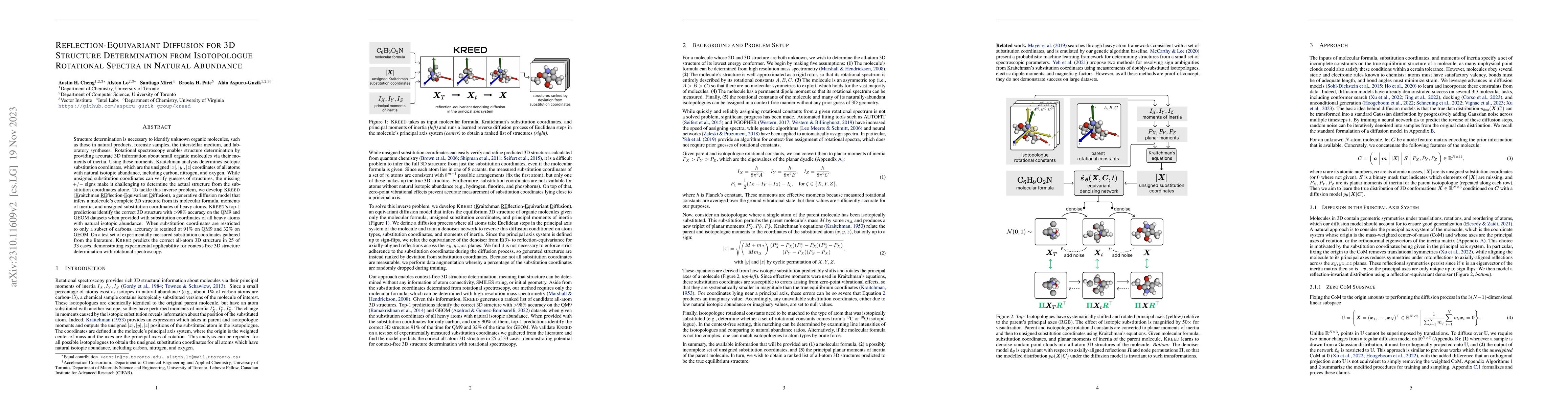 Thumbnail for Reflection-Equivariant Diffusion for 3D Structure Determination from
  Isotopologue Rotational Spectra in Natural Abundance