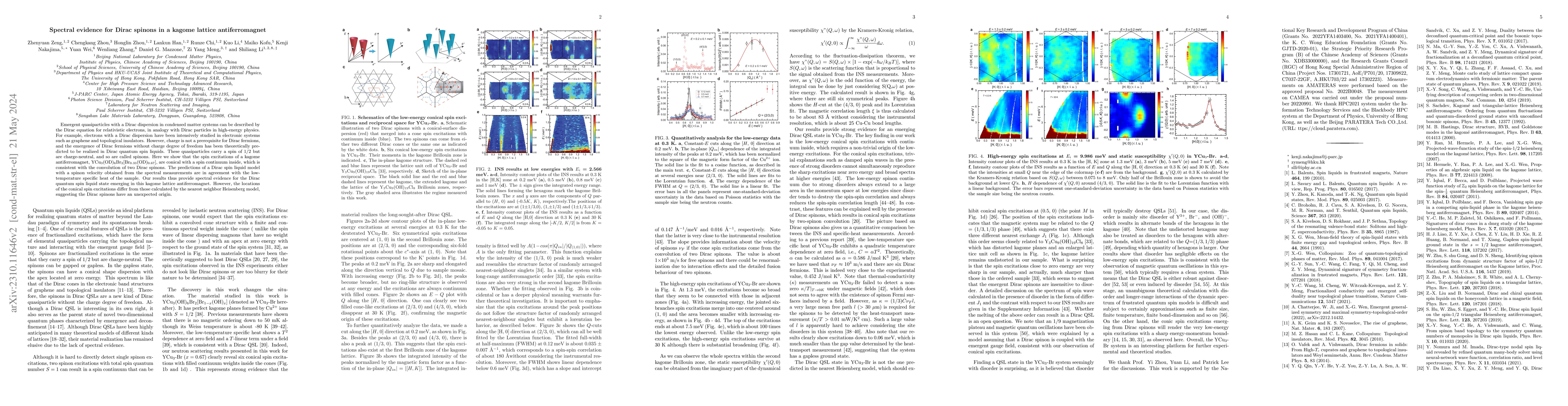 Thumbnail for Spectral evidence for Dirac spinons in a kagome lattice antiferromagnet