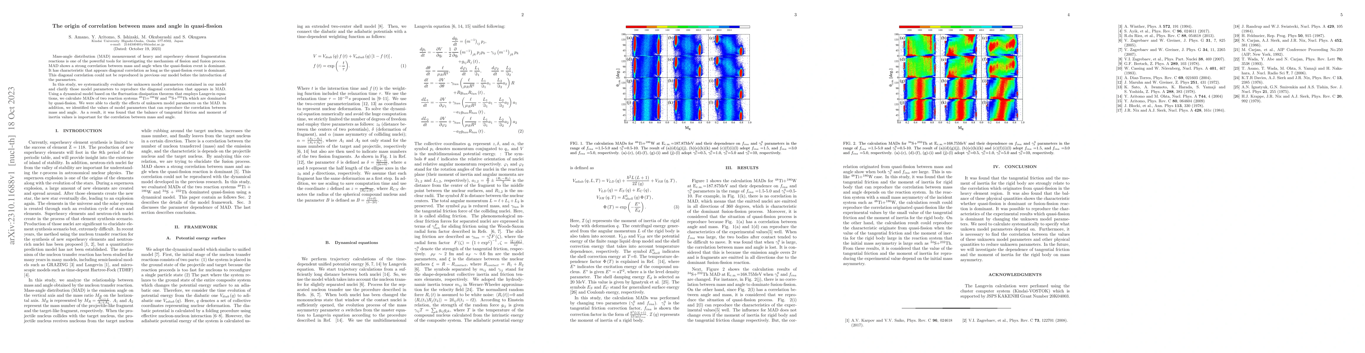 Thumbnail for The origin of correlation between mass and angle in quasi-fission