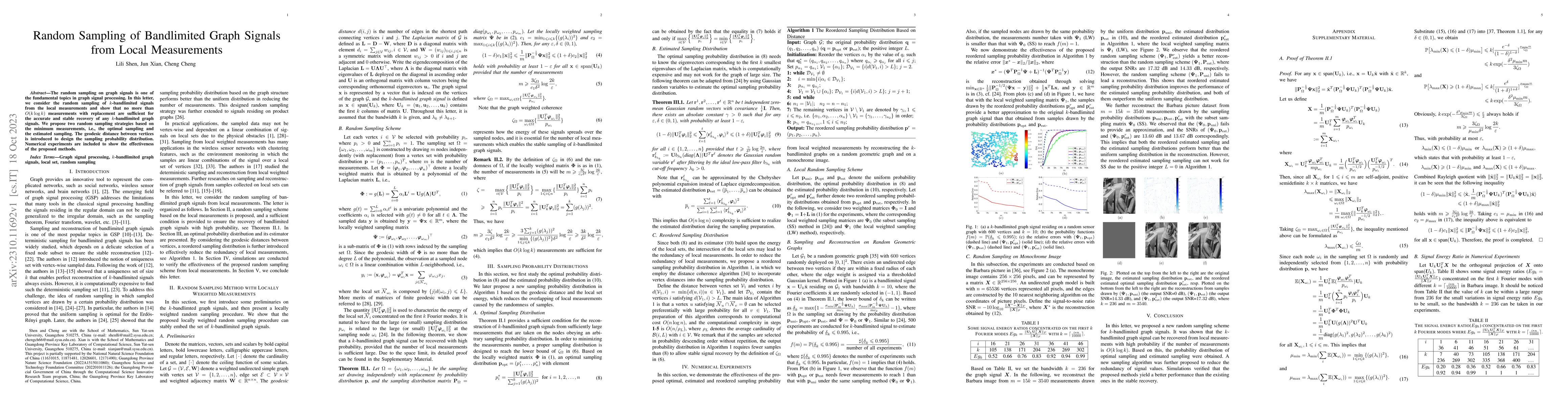 Thumbnail for Random Sampling of Bandlimited Graph Signals from Local Measurements