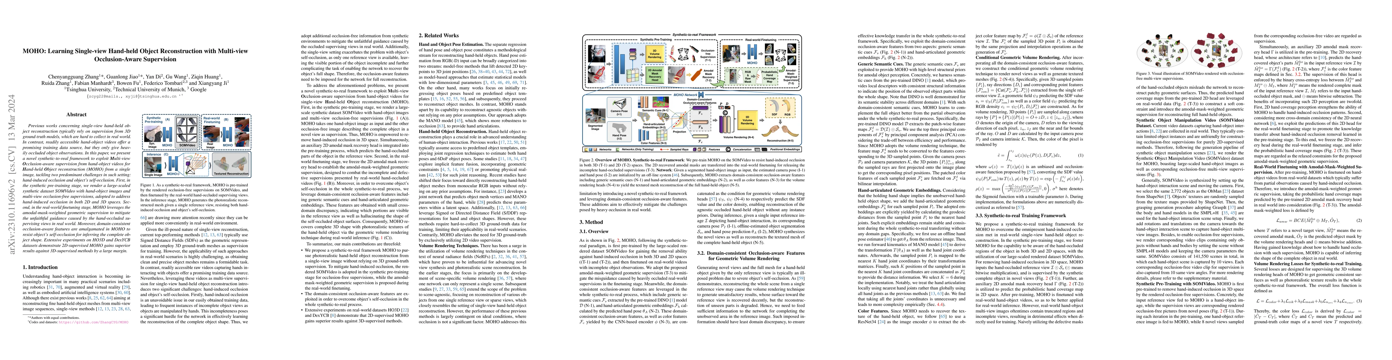 Thumbnail for MOHO: Learning Single-view Hand-held Object Reconstruction with
  Multi-view Occlusion-Aware Supervision