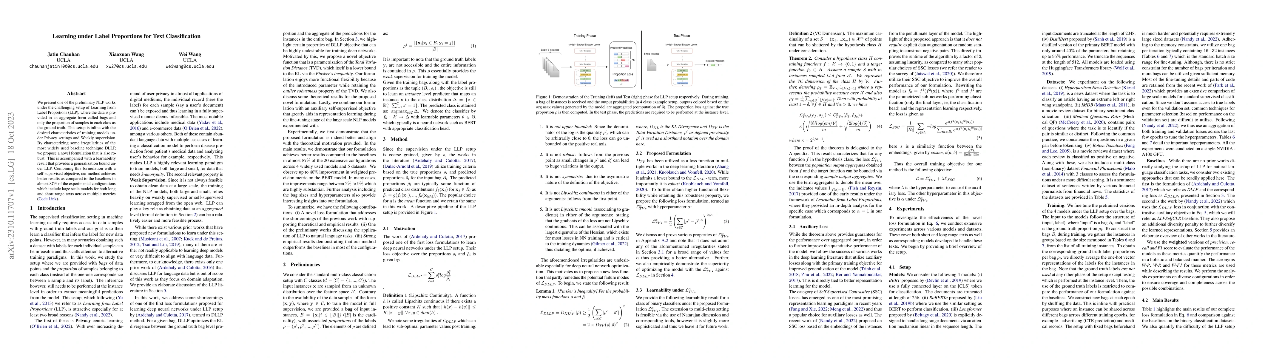Thumbnail for Learning under Label Proportions for Text Classification