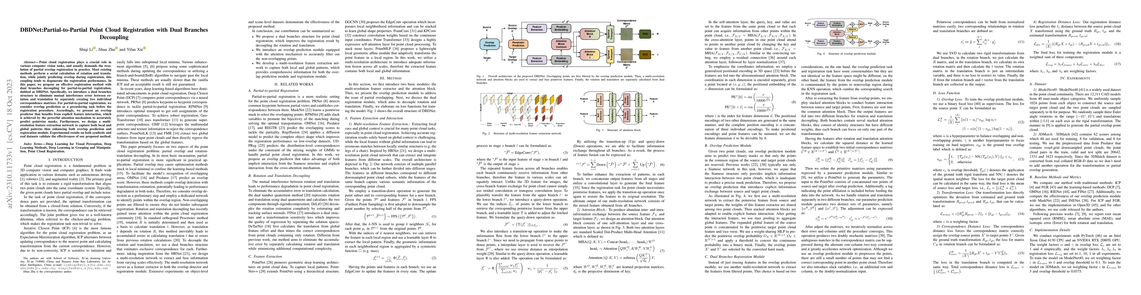 Thumbnail for DBDNet:Partial-to-Partial Point Cloud Registration with Dual Branches
  Decoupling