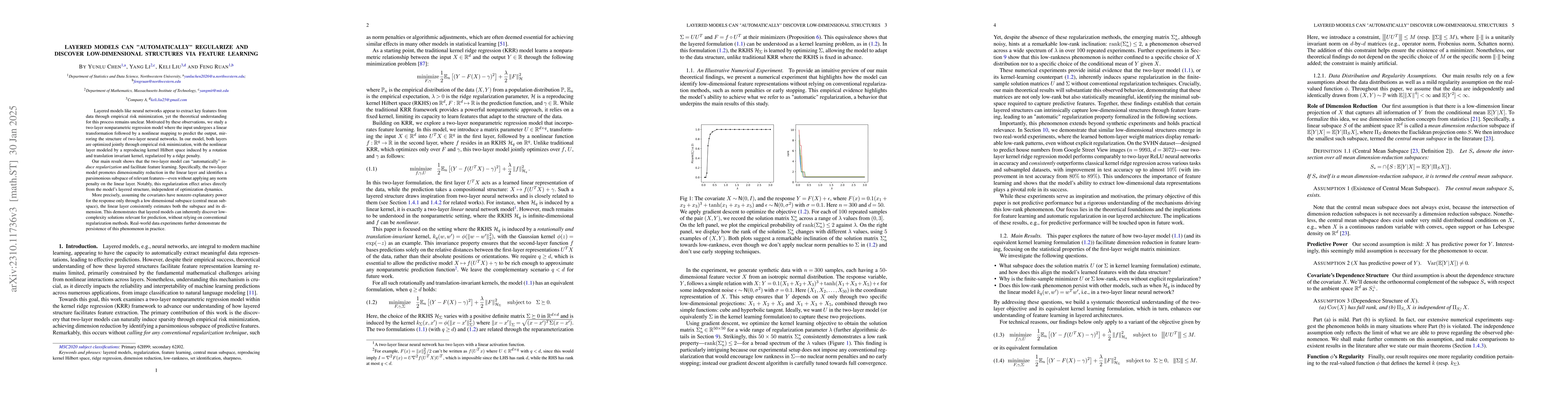Thumbnail for Kernel Learning in Ridge Regression "Automatically" Yields Exact Low
  Rank Solution