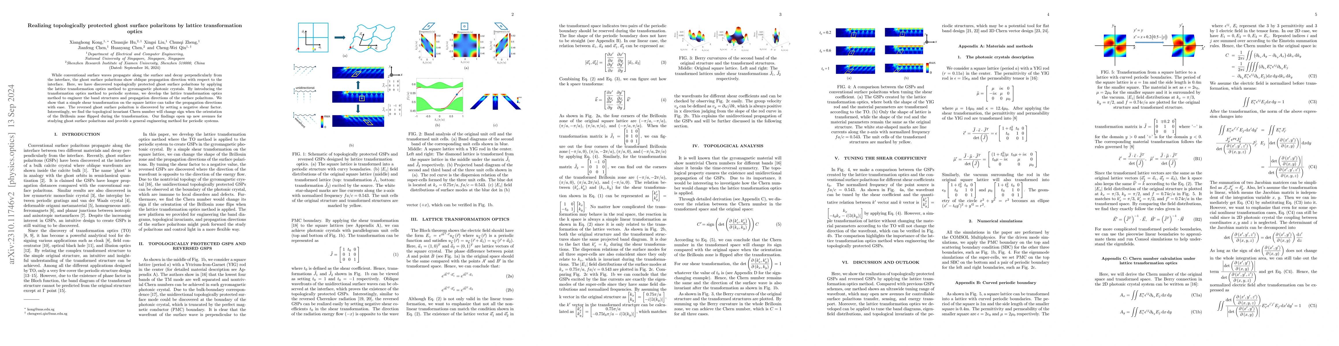 Thumbnail for Engineering band structures and topological invariants by transformation
  optics