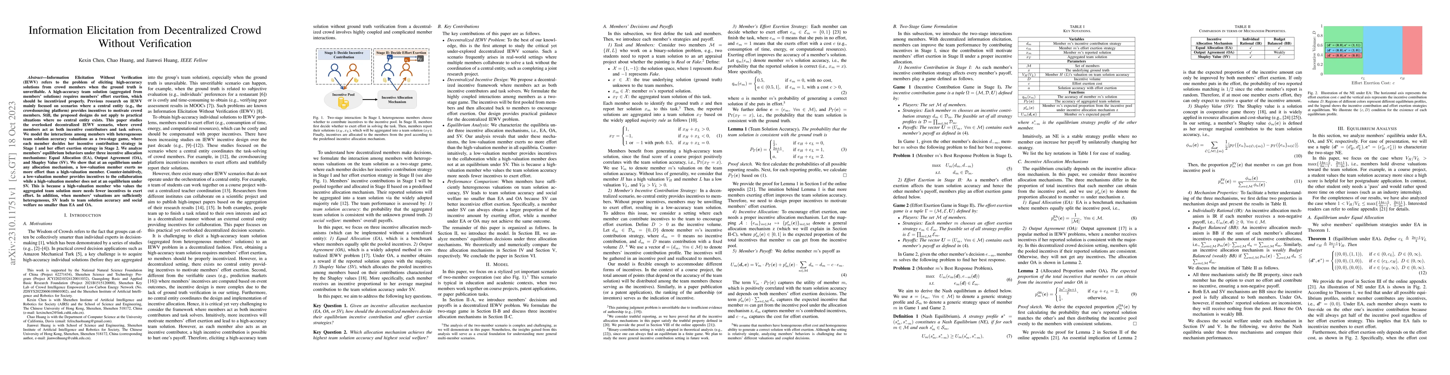 Thumbnail for Information Elicitation from Decentralized Crowd Without Verification