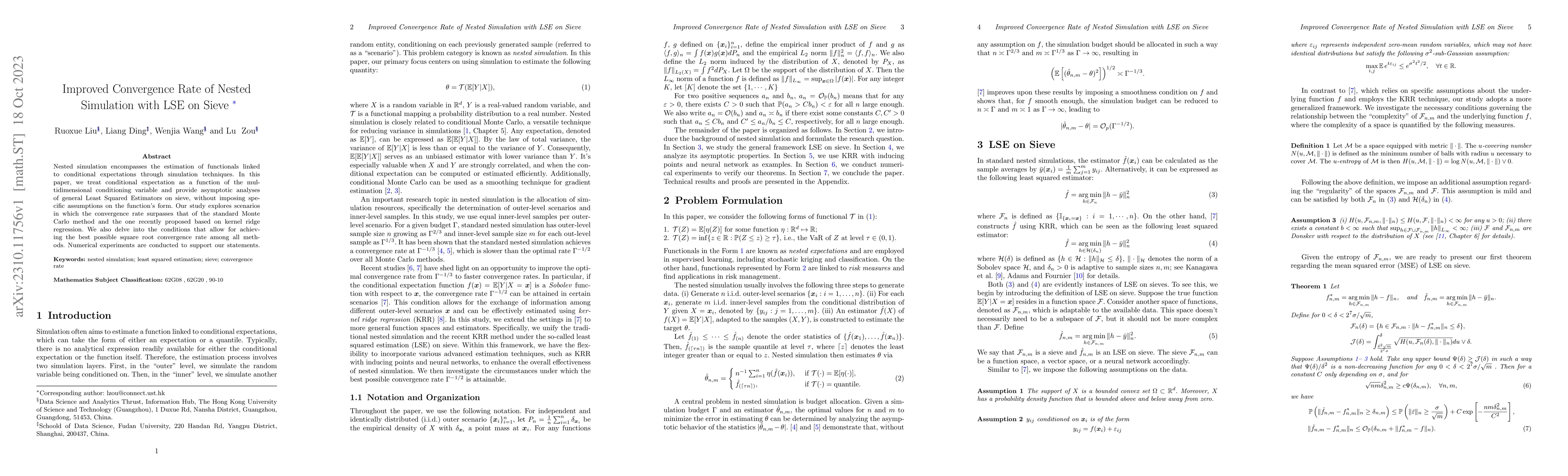 Thumbnail for Improved Convergence Rate of Nested Simulation with LSE on Sieve