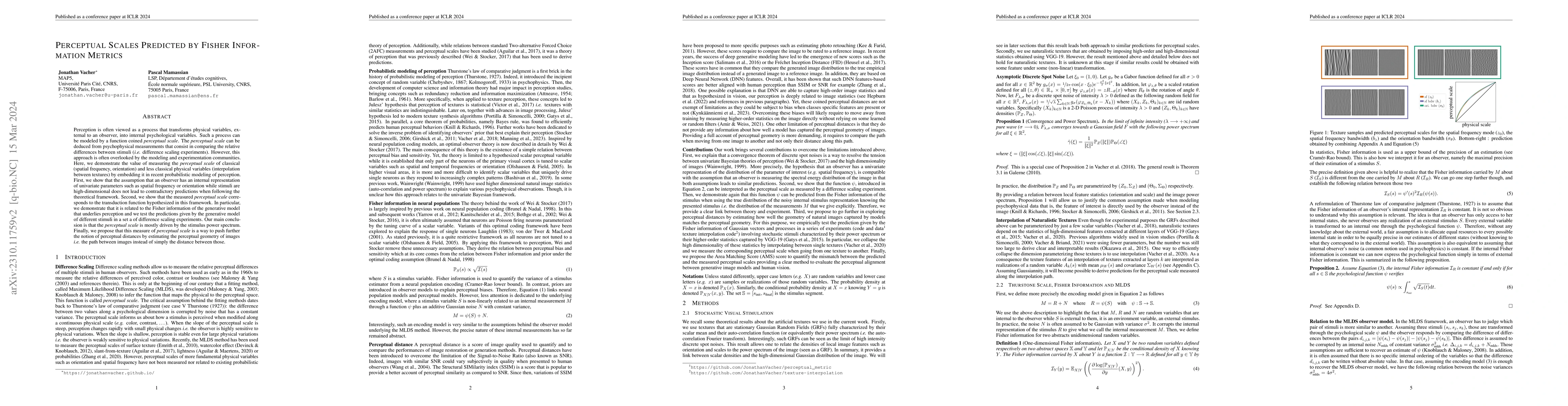 Thumbnail for Perceptual Scales Predicted by Fisher Information Metrics