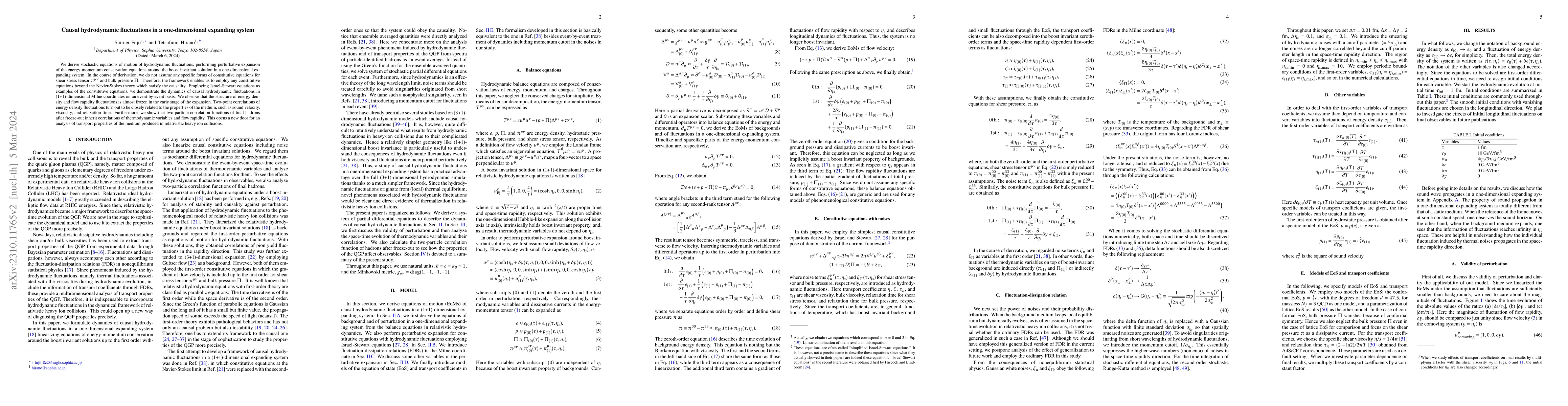 Thumbnail for Causal hydrodynamic fluctuations in a one-dimensional expanding system