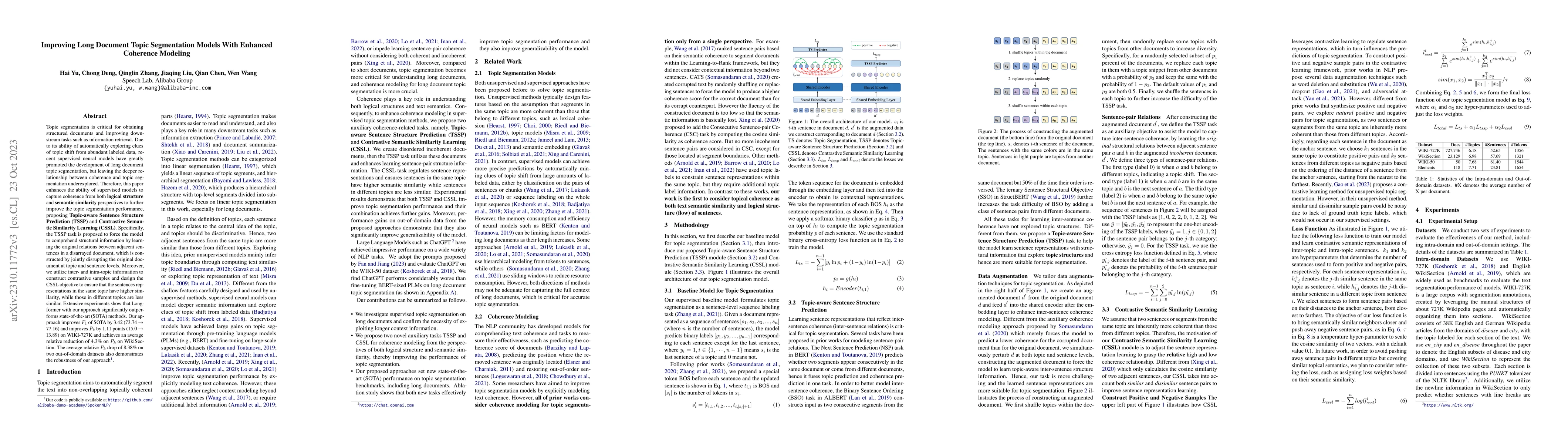 Thumbnail for Improving Long Document Topic Segmentation Models With Enhanced
  Coherence Modeling
