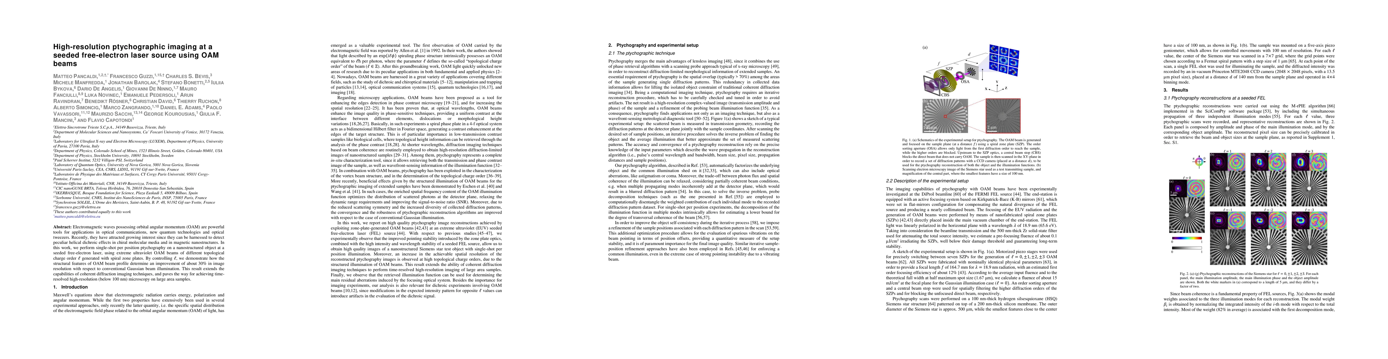 Thumbnail for High-resolution ptychographic imaging at a seeded free-electron laser
  source using OAM beams