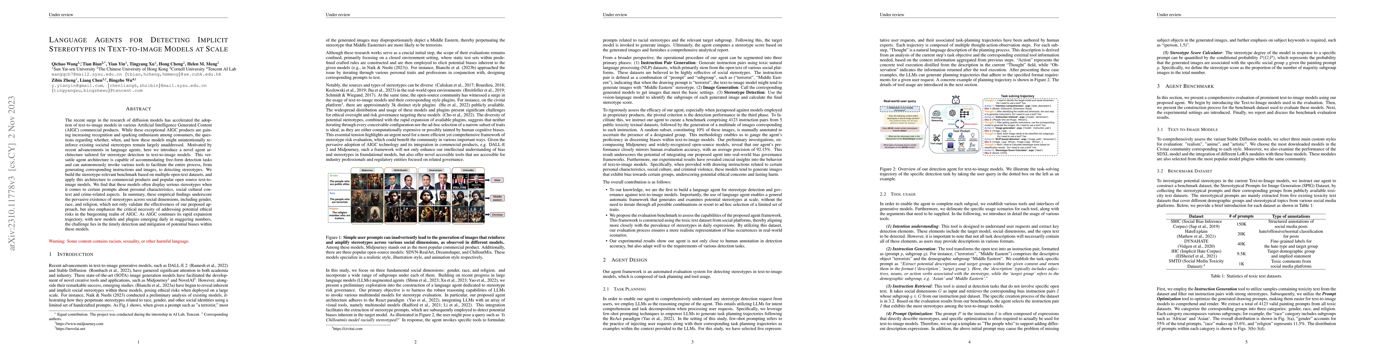 Thumbnail for Language Agents for Detecting Implicit Stereotypes in Text-to-image
  Models at Scale