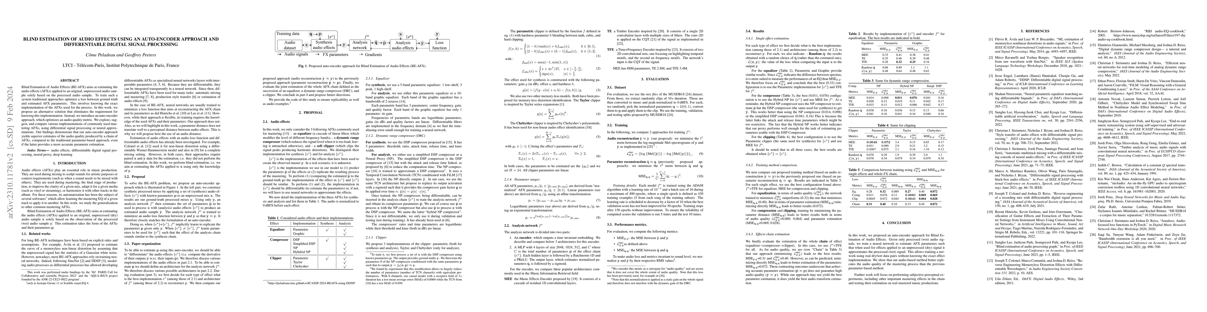 Thumbnail for Blind estimation of audio effects using an auto-encoder approach and
  differentiable digital signal processing
