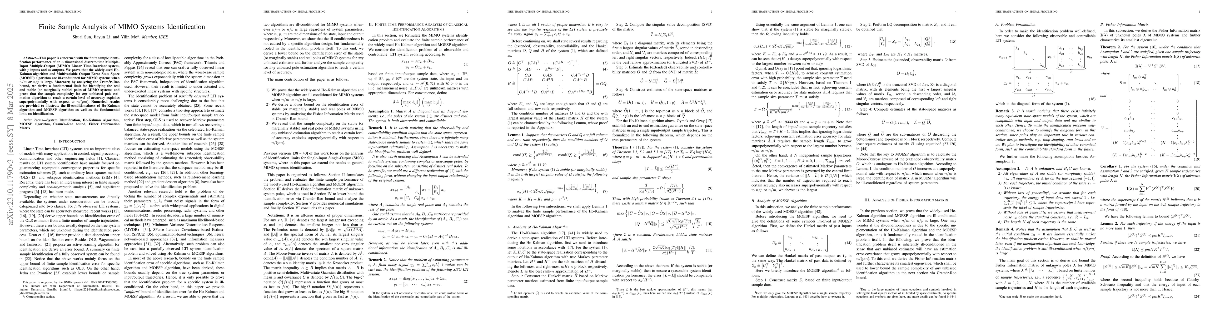 Thumbnail for Finite Time Performance Analysis of MIMO Systems Identification