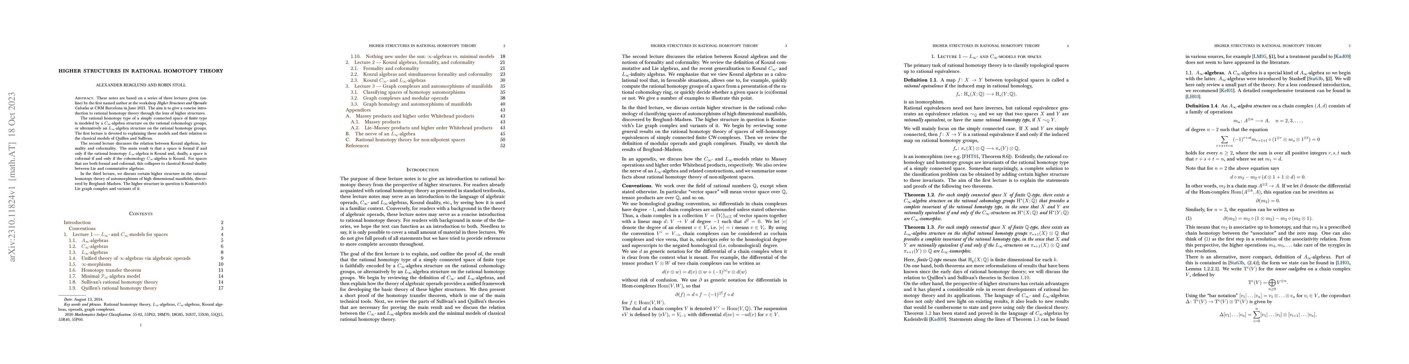 Thumbnail for Higher structures in rational homotopy theory