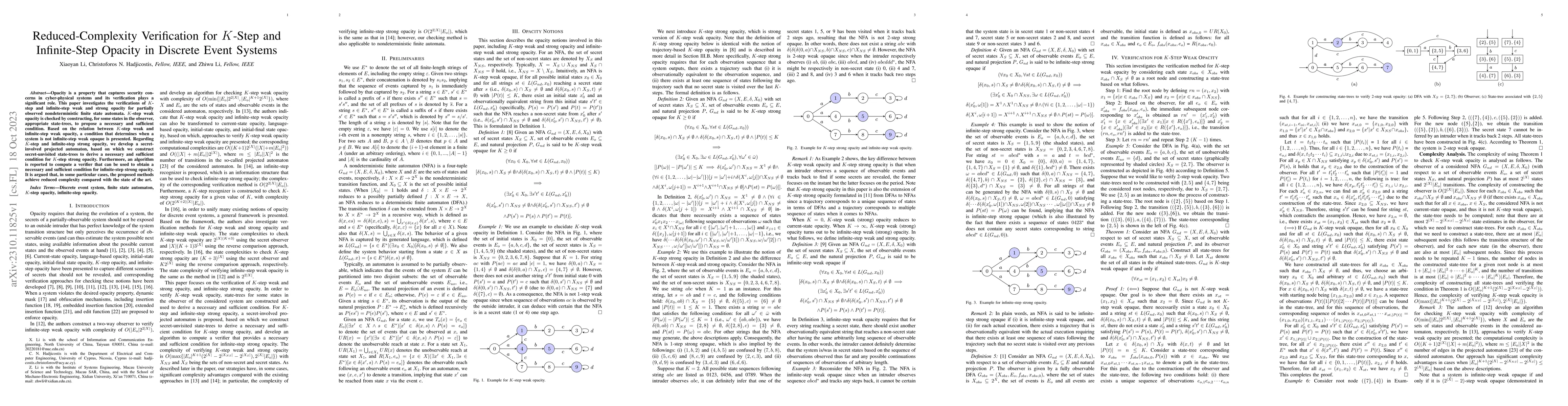 Thumbnail for Reduced-Complexity Verification for K-Step and Infinite-Step Opacity in
  Discrete Event Systems