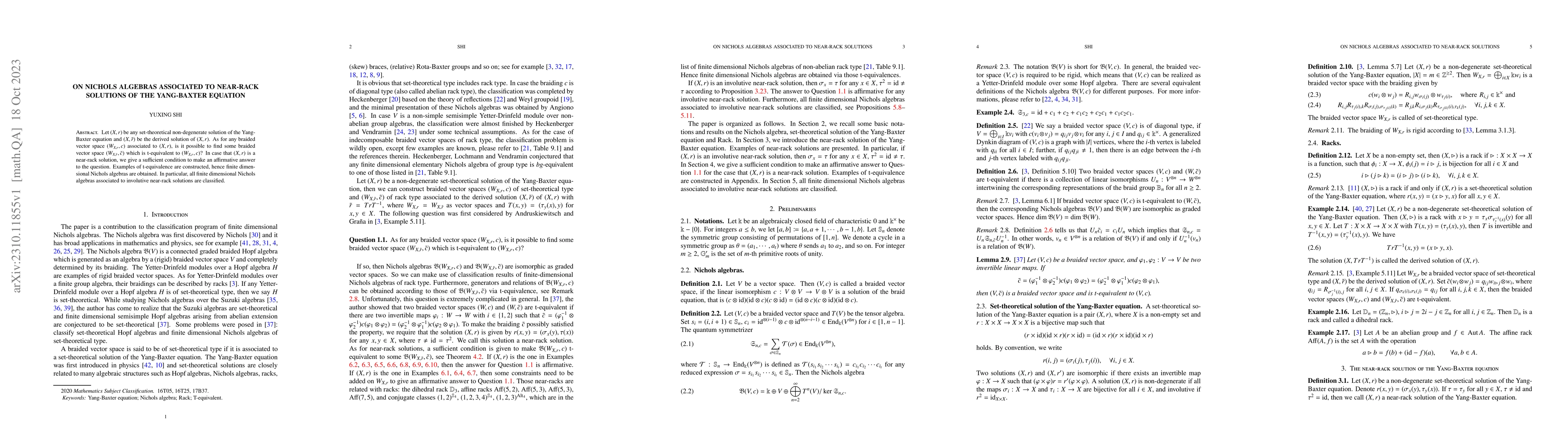 Thumbnail for On Nichols algebras associated to Near-rack solutions of the Yang-Baxter
  equation