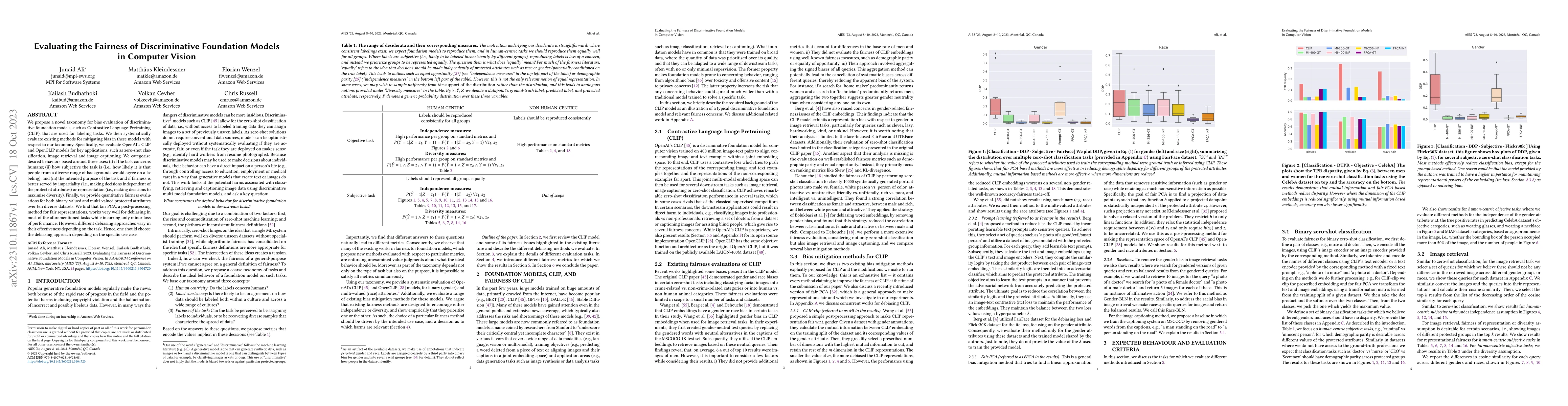 Thumbnail for Evaluating the Fairness of Discriminative Foundation Models in Computer
  Vision