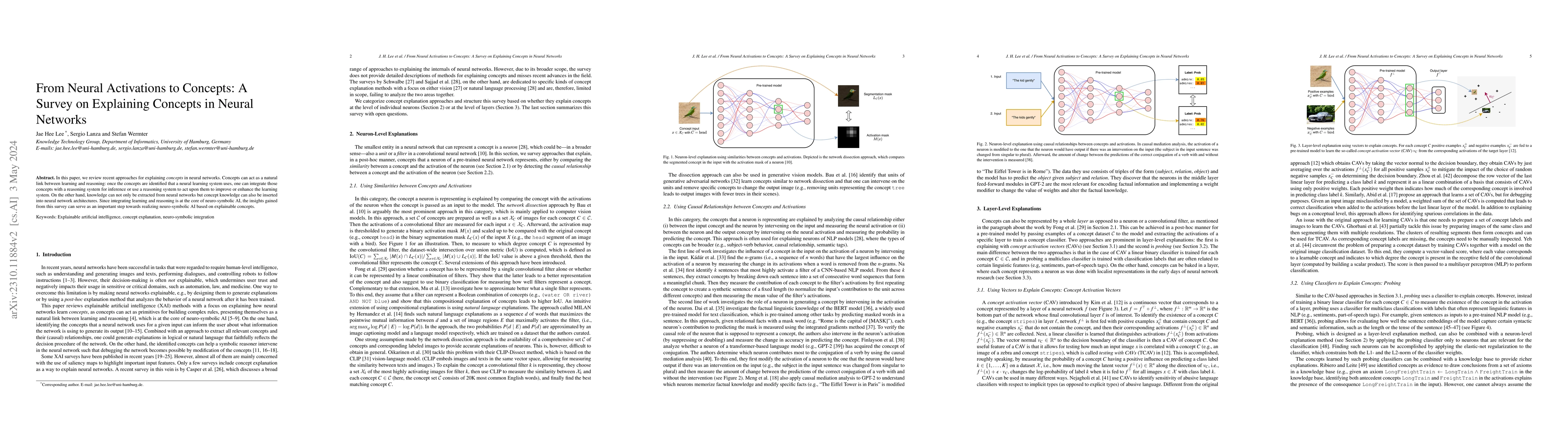 Thumbnail for From Neural Activations to Concepts: A Survey on Explaining Concepts in
  Neural Networks