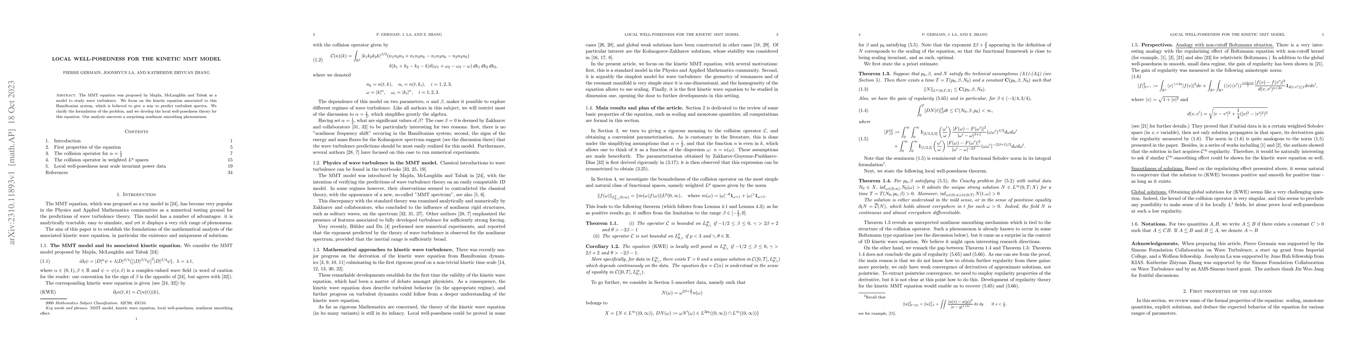 Thumbnail for Local Well-posedness for the Kinetic MMT Model