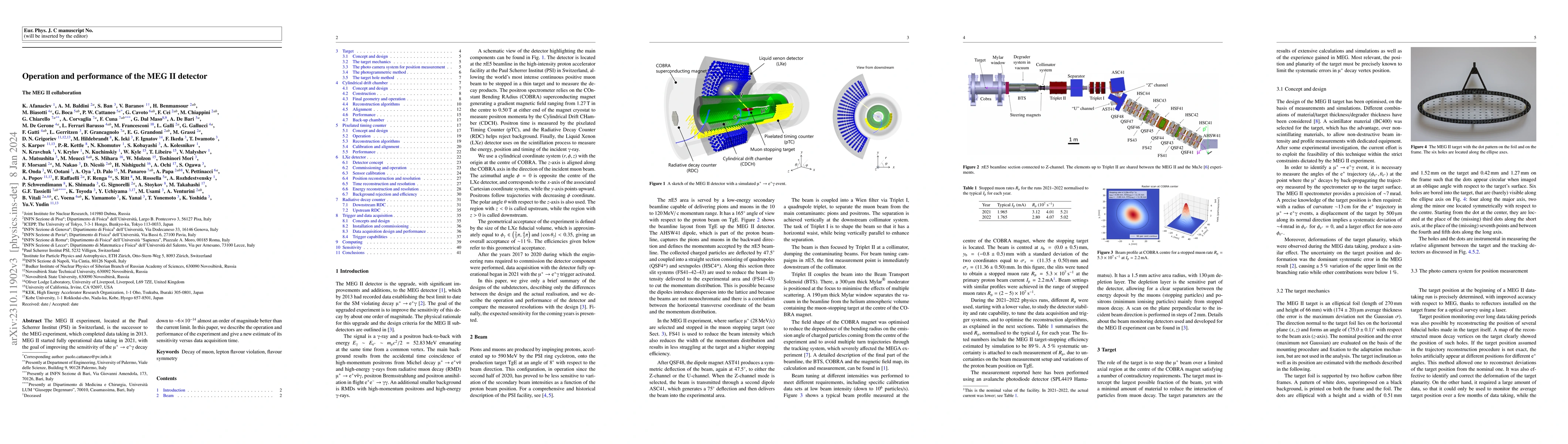 Thumbnail for Operation and performance of MEG II detector