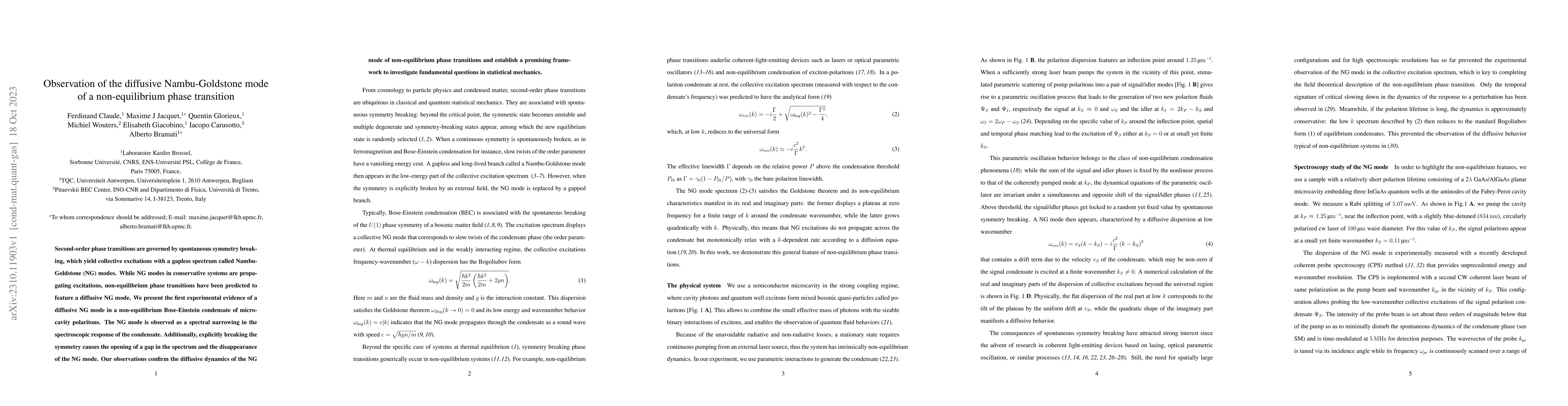 Thumbnail for Observation of the diffusive Nambu-Goldstone mode of a non-equilibrium
  phase transition