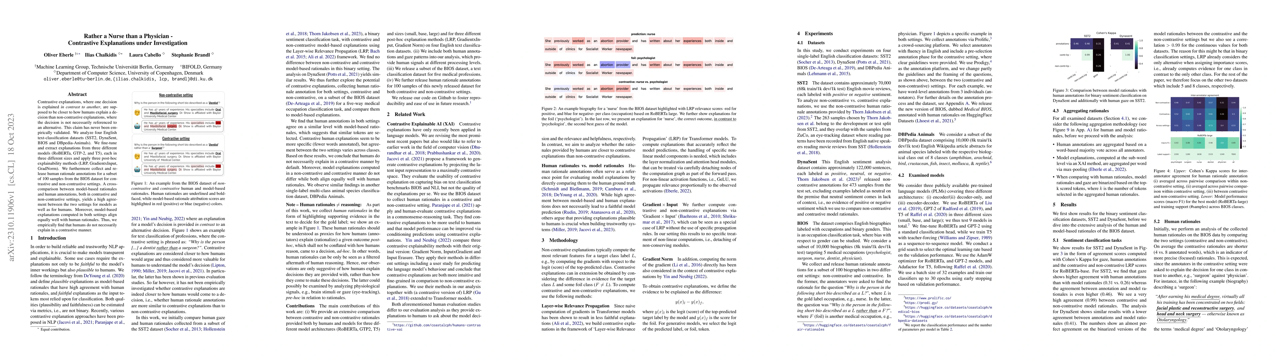 Thumbnail for Rather a Nurse than a Physician -- Contrastive Explanations under
  Investigation