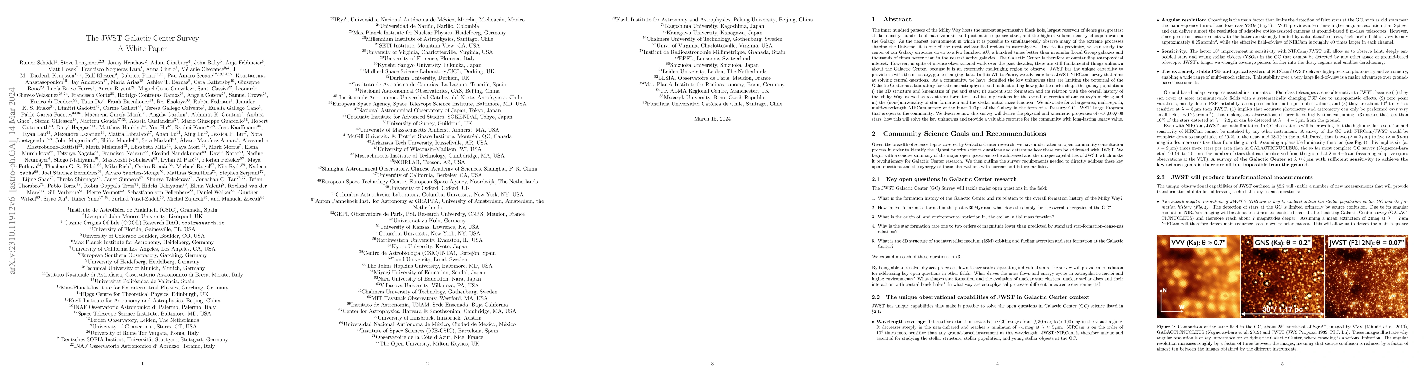 Thumbnail for The JWST Galactic Center Survey -- A White Paper
