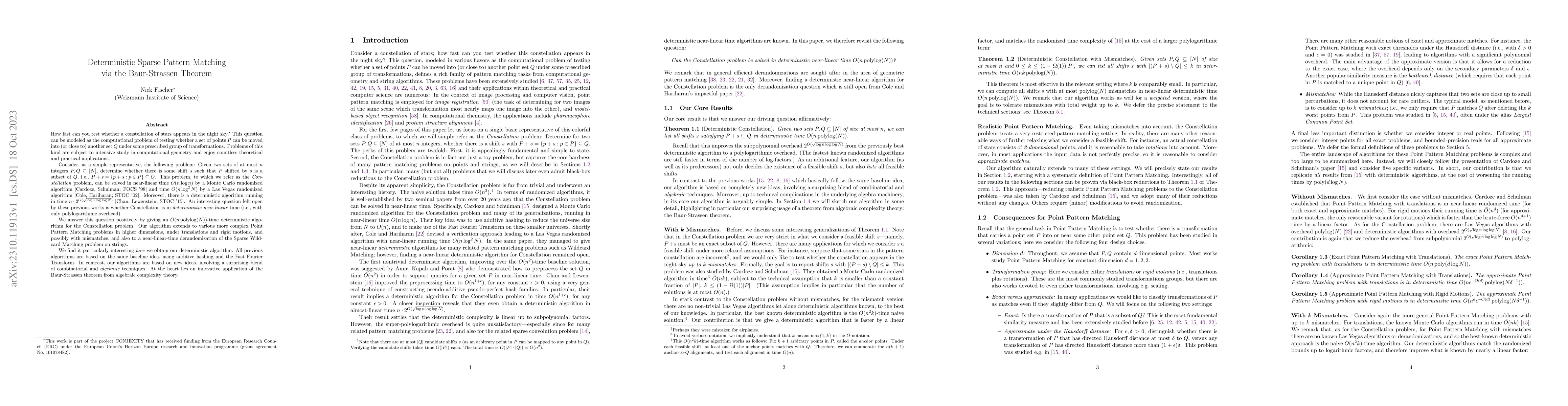 Thumbnail for Deterministic Sparse Pattern Matching via the Baur-Strassen Theorem
