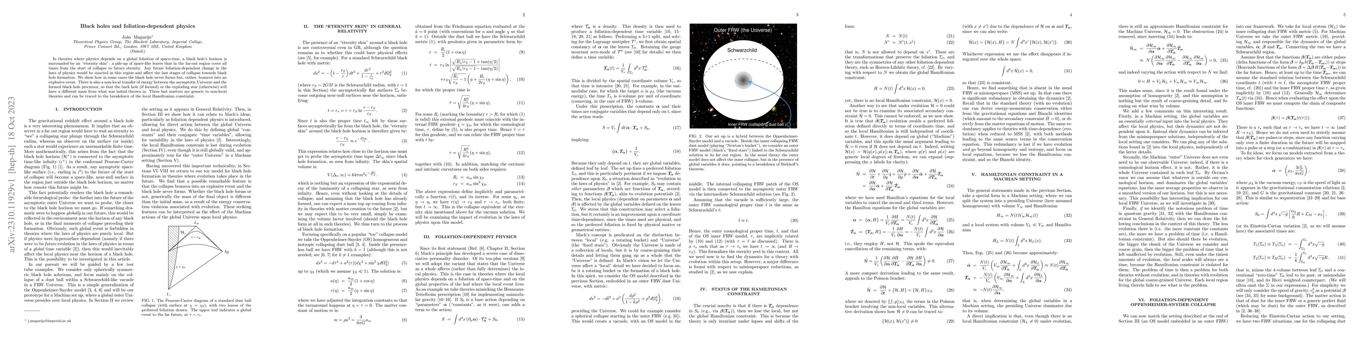 Thumbnail for Black holes and foliation-dependent physics