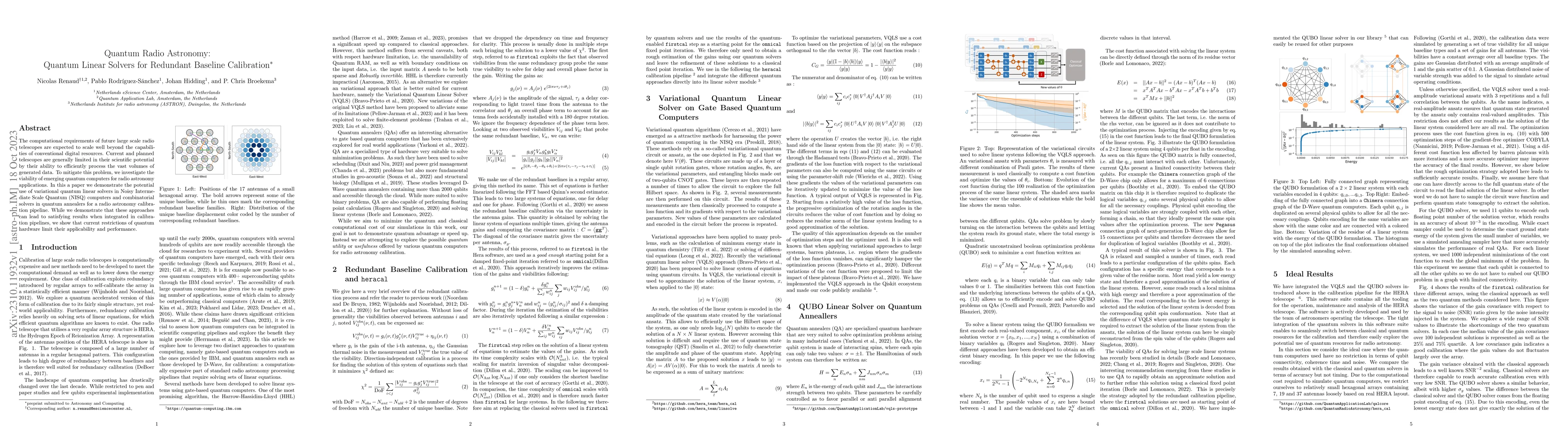 Thumbnail for Quantum Radio Astronomy: Quantum Linear Solvers for Redundant Baseline
  Calibration