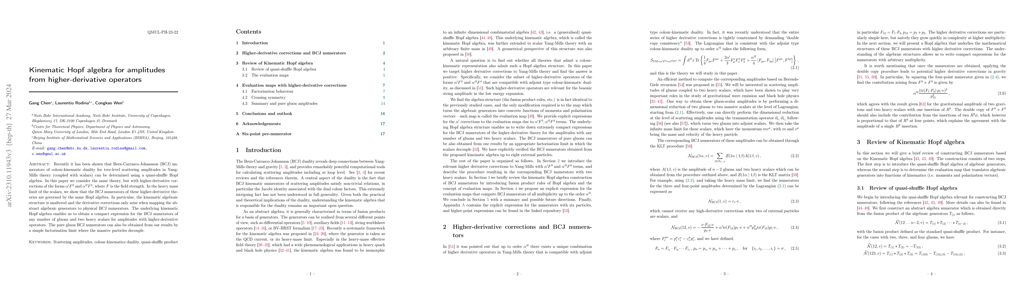 Thumbnail for Kinematic Hopf algebra for amplitudes from higher-derivative operators