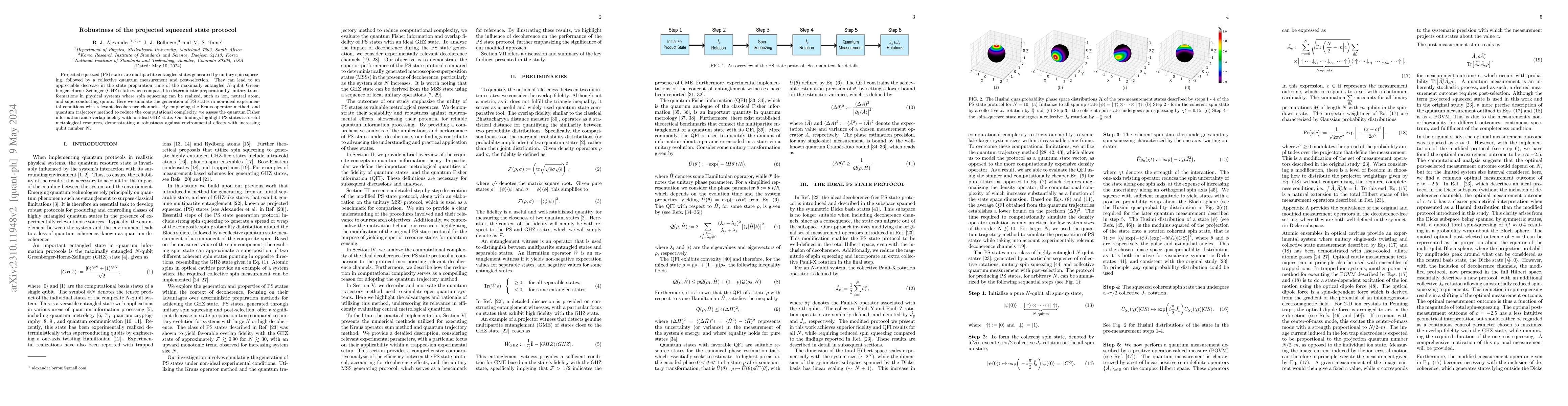 Thumbnail for Robustness of the projected squeezed state protocol