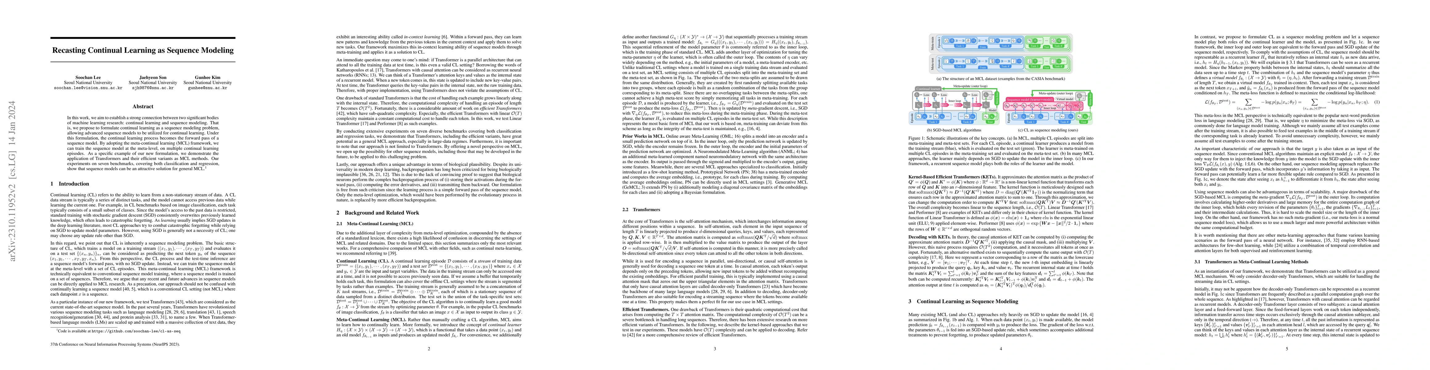 Thumbnail for Recasting Continual Learning as Sequence Modeling