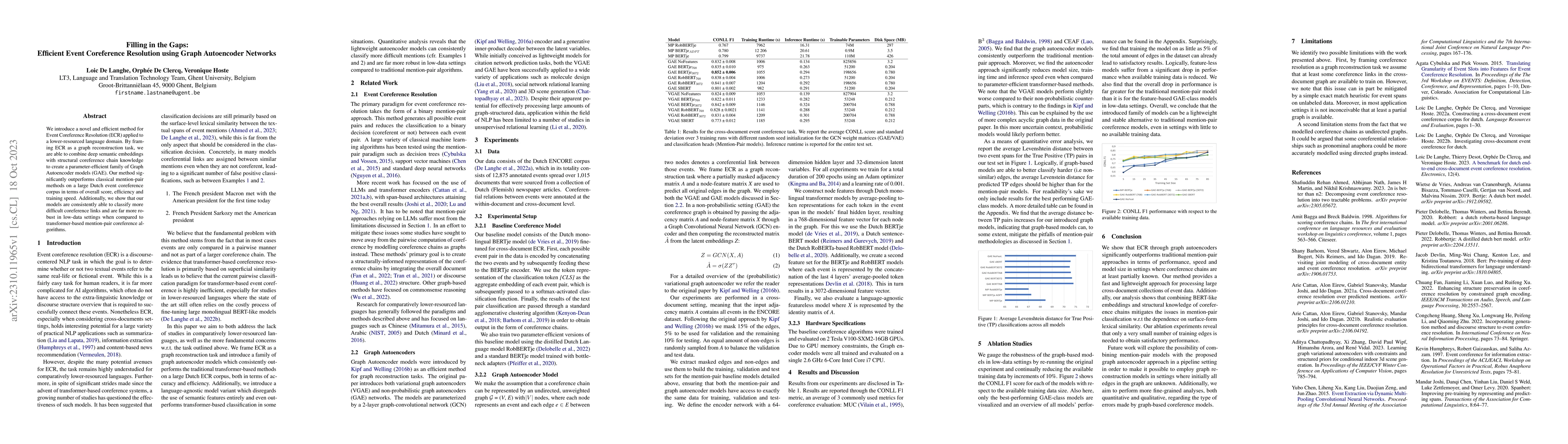 Thumbnail for Filling in the Gaps: Efficient Event Coreference Resolution using Graph
  Autoencoder Networks