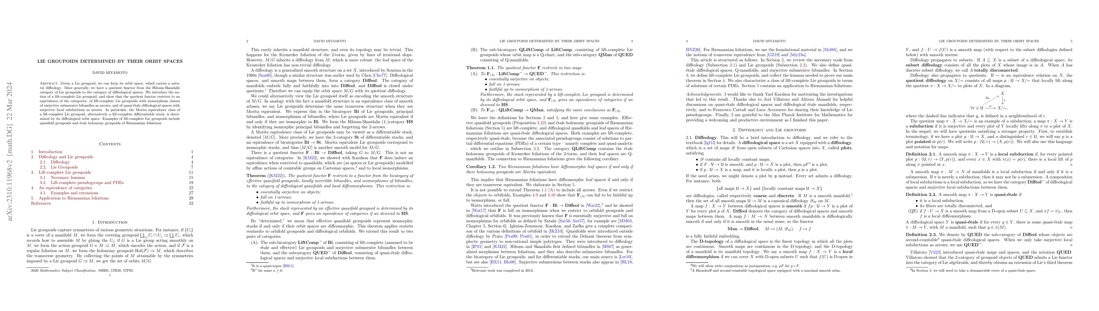 Thumbnail for Lie groupoids determined by their orbit spaces