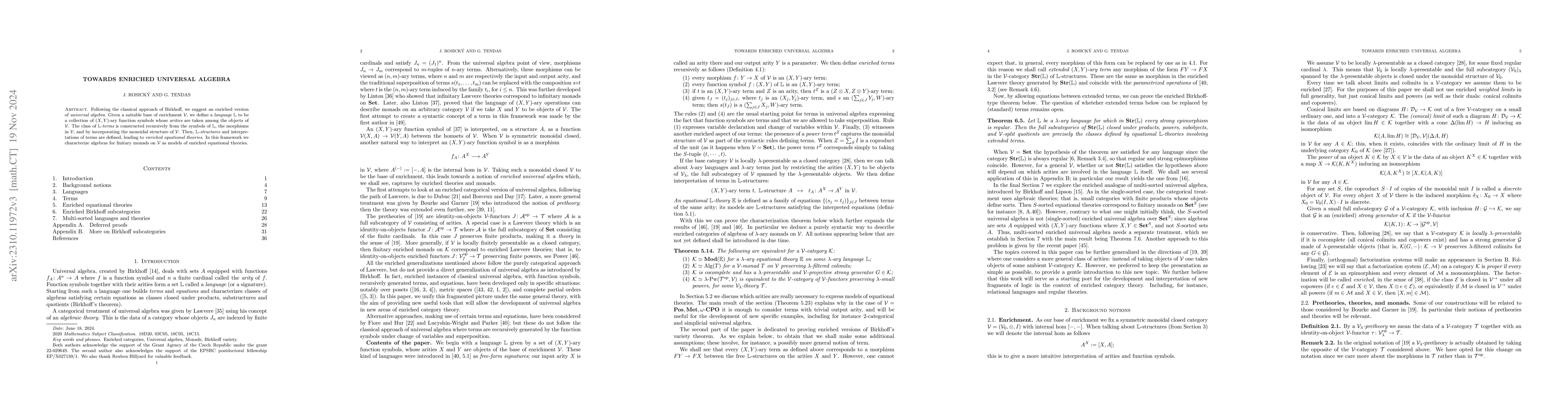 Thumbnail for Enriched universal algebra