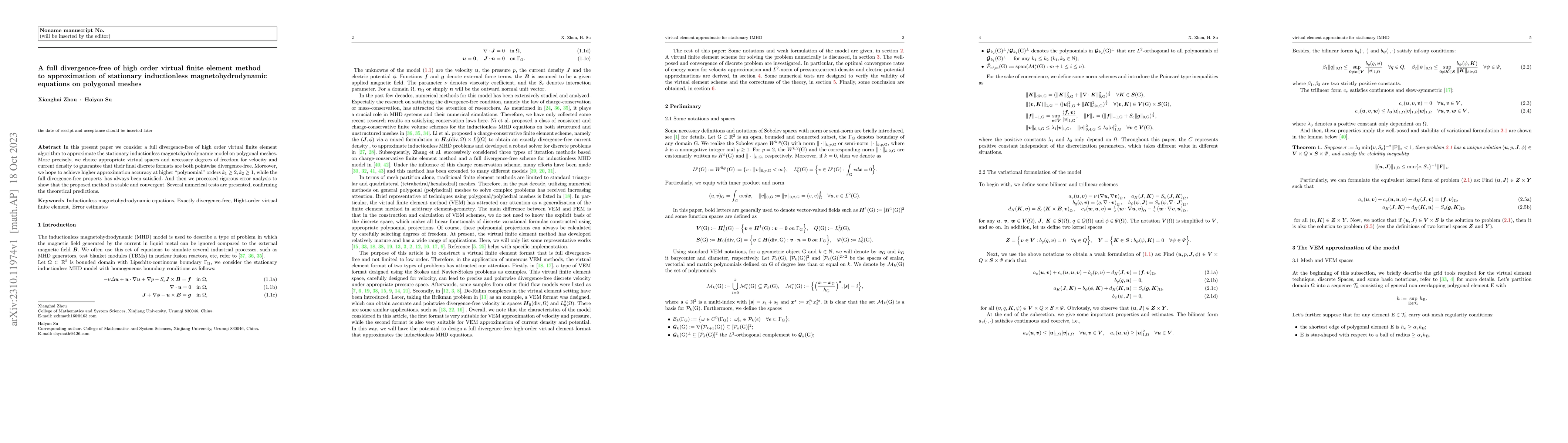 Thumbnail for A full divergence-free of high order virtual finite element method to
  approximation of stationary inductionless magnetohydrodynamic equations on
  polygonal meshes