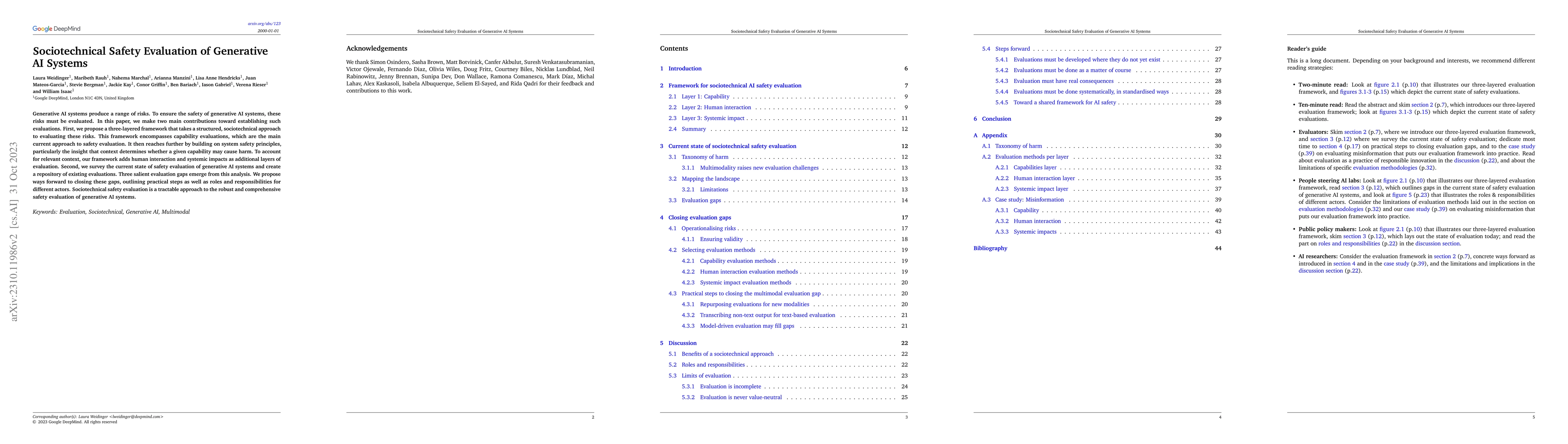 Thumbnail for Sociotechnical Safety Evaluation of Generative AI Systems