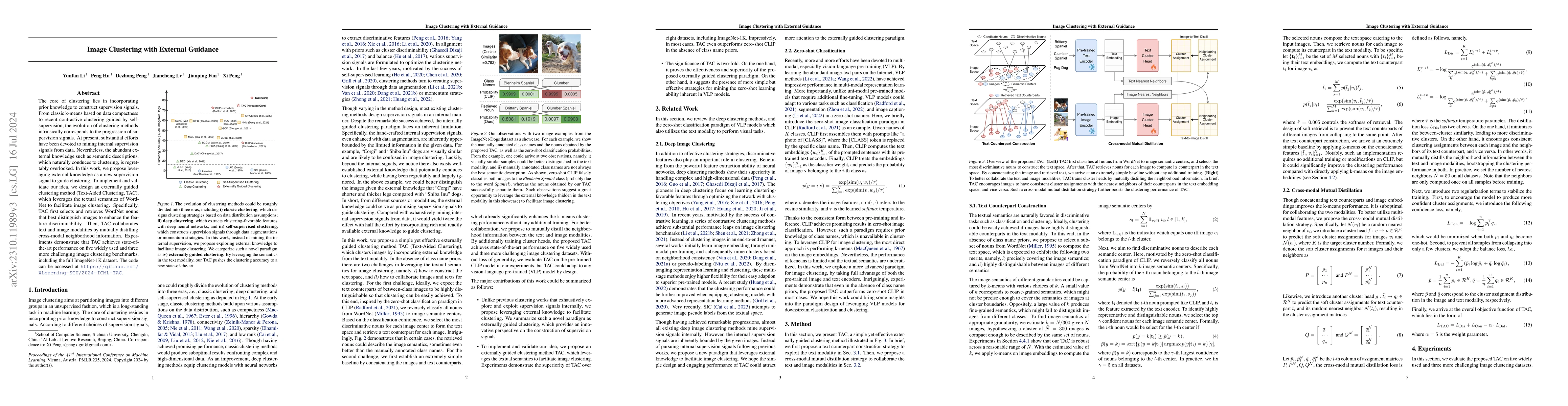 Thumbnail for Image Clustering with External Guidance