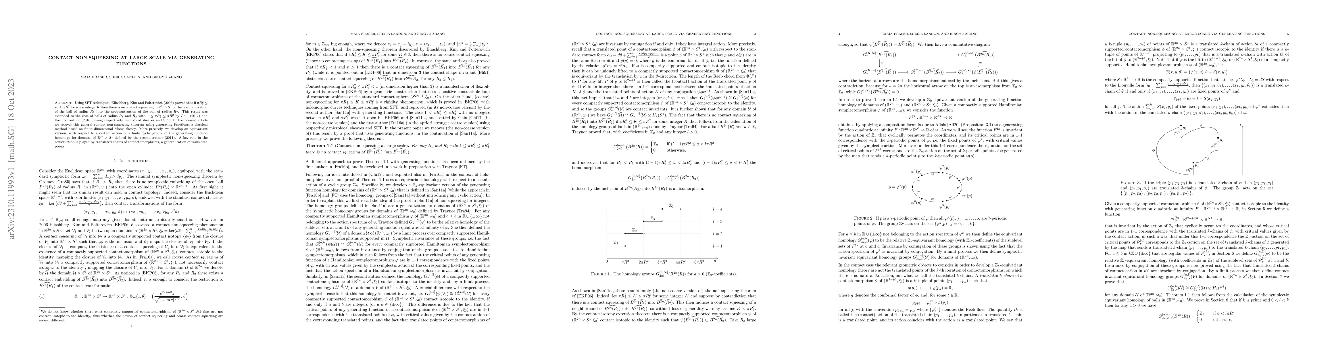 Thumbnail for Contact non-squeezing at large scale via generating functions